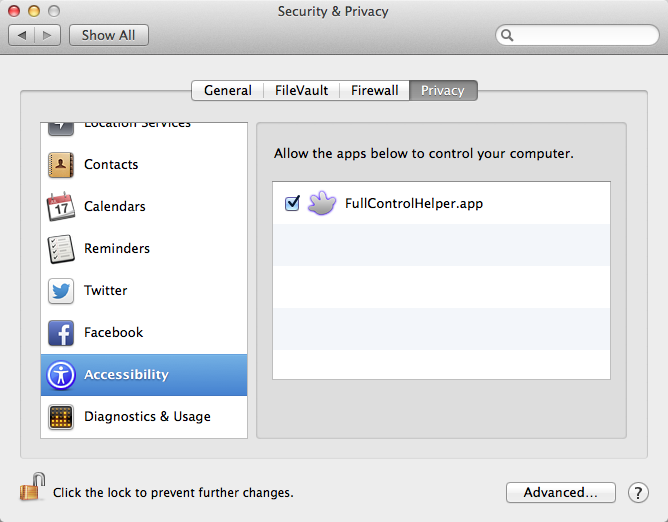 Accessibility API in Mac OS X 10.9 or later